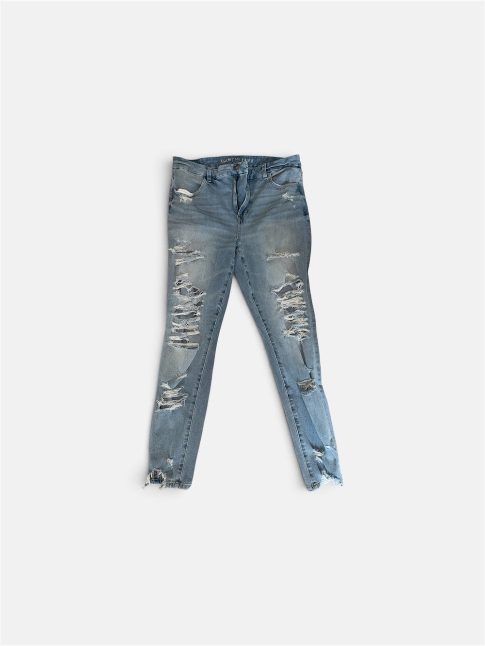 American Eagle Outfitters Light Blue Ripped Skinny Jeans